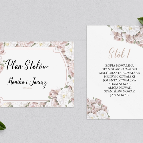 Plan Stołów - Karteczka Amore Rosso - Motyw 2