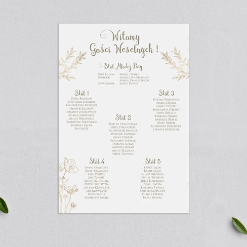 Plan stołów weselnych Fiori - Motyw 2