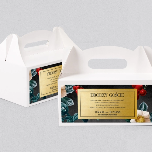 Pudełko na ciasto weselne Amore - Motyw 1