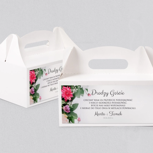 Pudełko na ciasto weselne Soft - Motyw 6