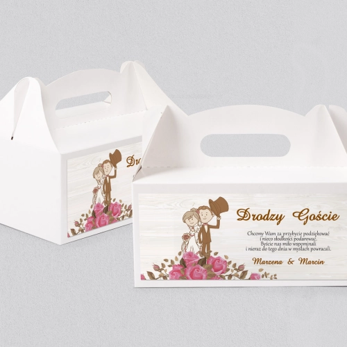 Pudełko na ciasto weselne Naturalna Miłość Motyw 2