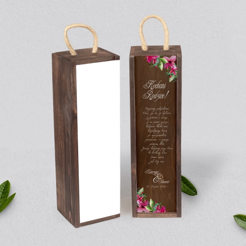 Skrzynka dla Rodziców - SNW Brązowa Akwarelowe Wianki Motyw 2