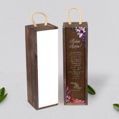 Skrzynka dla Rodziców - SNW Brązowa Akwarelowe Wianki Motyw 7