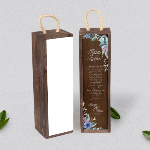 Skrzynka dla Rodziców - SNW Brązowa Akwarelowe Wianki Motyw 8