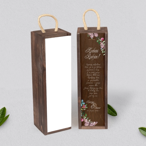 Skrzynka dla Rodziców - SNW Brązowa Akwarelowe Wianki Motyw 3