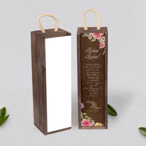 Skrzynka dla Rodziców - SNW Brązowa Akwarelowe Wianki Motyw 5