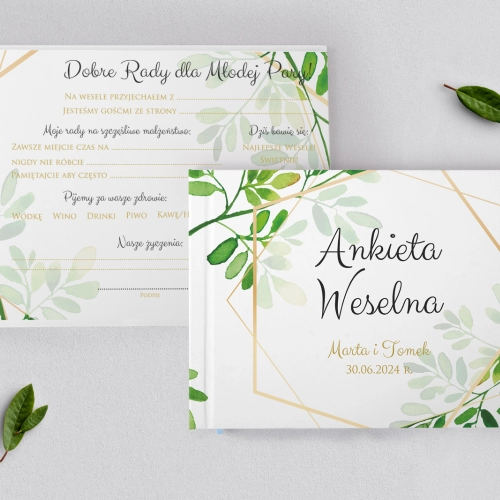 Ankieta Weselna - Flowers & Frame Motyw 3