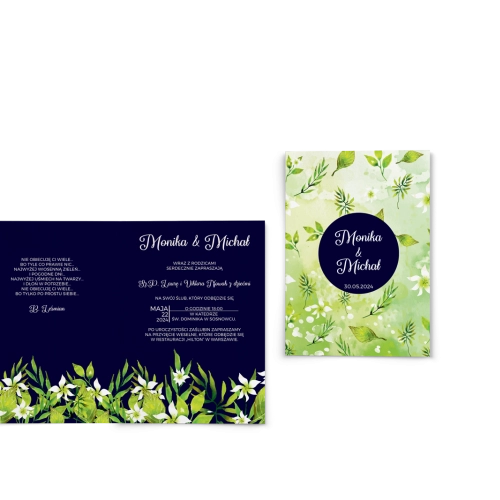 Zaproszenia ślubne Wildflowers - Składane Motyw3