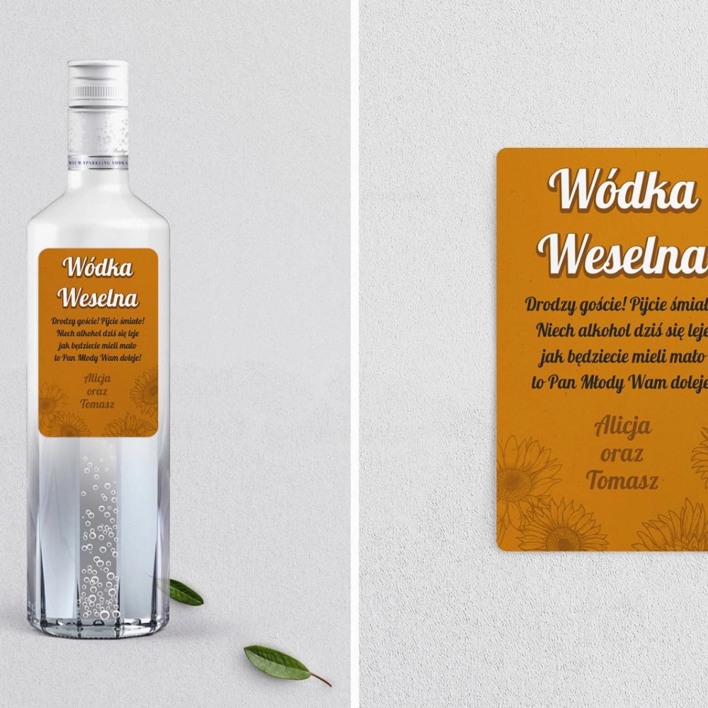 Naklejki na alkohol - Sunflowers Motyw 3