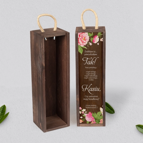 Prośba o Świadkowanie - SNW brązowa Serca Kwiat Motyw 1