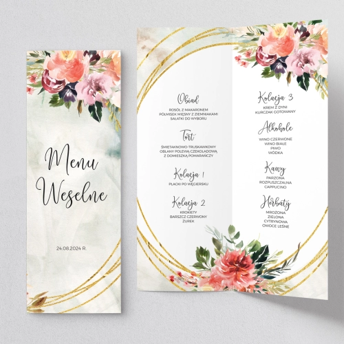 Menu Weselne Spring Love - Motyw 3