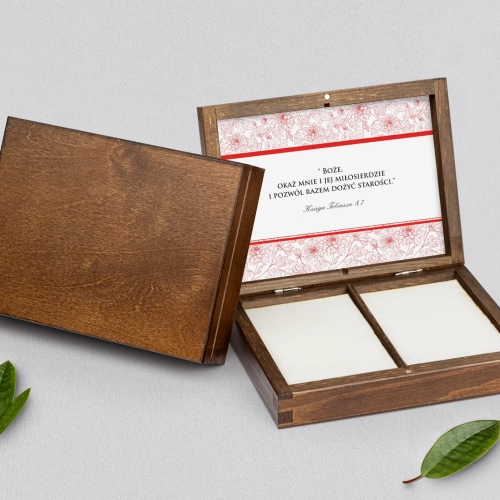 Pudełko na obrączki prostokątne brązowe - Ornaments Motyw 9