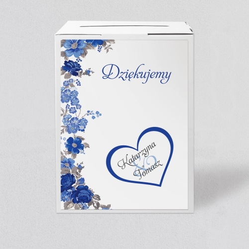 Pudełko na koperty i pieniądze Serca Kwiat Motyw 2