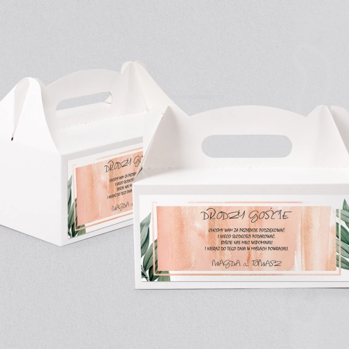 Pudełko na ciasto weselne Mgiełka - Motyw 4