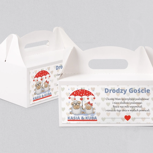 Pudełko na ciasto weselne Uroczy Deszcz Motyw 12