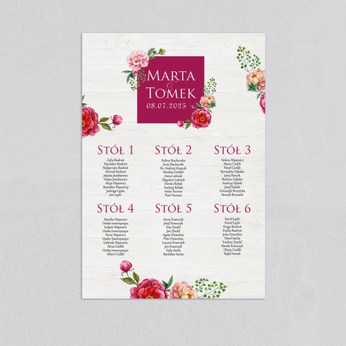 Plan stołów weselnych Biała Stodoła - Motyw 2
