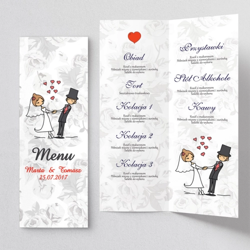 Menu Weselne Zakochani Motyw 8