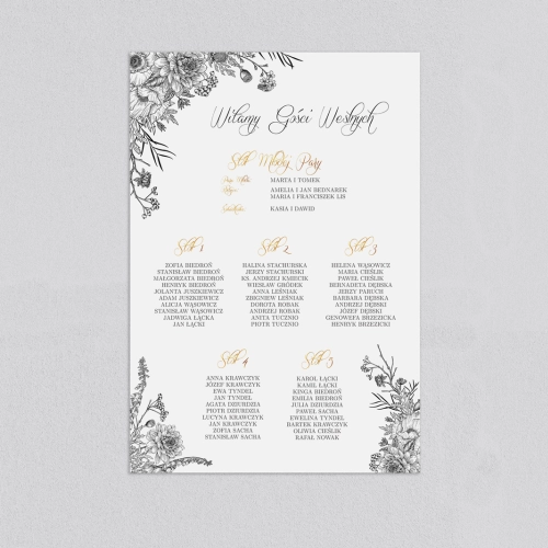 Plan stołów weselnych Adore - Motyw 1