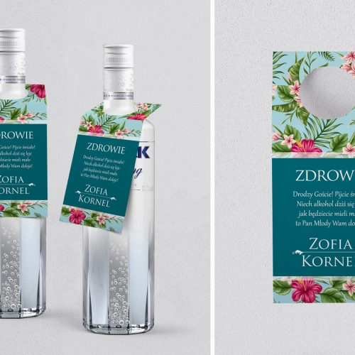 Zawieszka na alkohol oczko Kwiatowe Pole Motyw 3