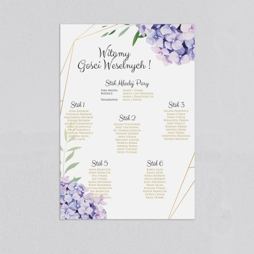 Plan stołów weselnych Flowers & Frame - Motyw 1