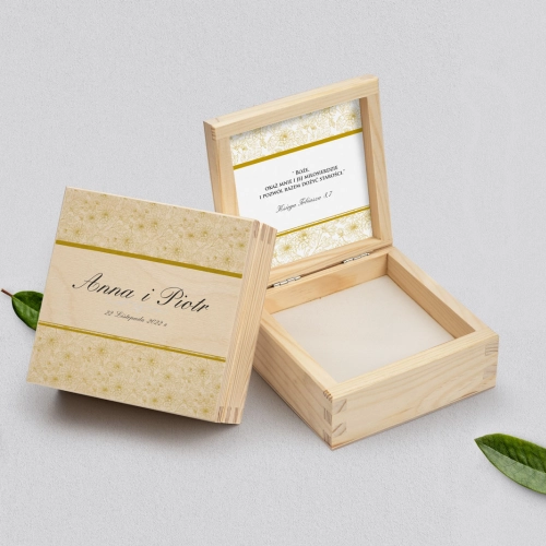 Pudełko na obrączki naturalne - Ornaments Motyw 3