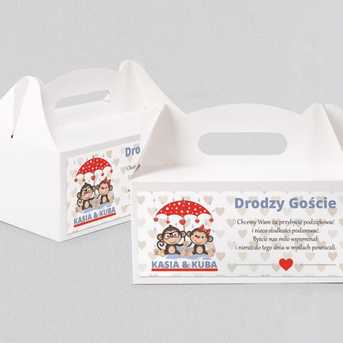 Pudełko na ciasto weselne Uroczy Deszcz Motyw 2