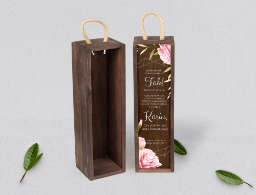 Prośba o Świadkowanie - SNW brązowa Flowers & Frame Motyw 5