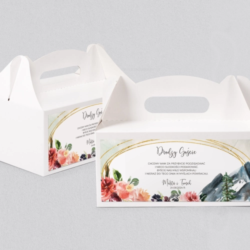 Pudełko na ciasto weselne Spring Love - Motyw 6