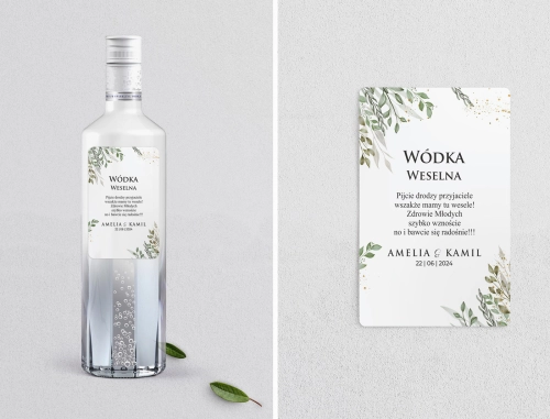 Naklejki na alkohol - Leaves Motyw 3