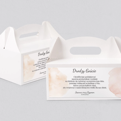 Pudełko na ciasto weselne Watercolor Wedding - Motyw 1