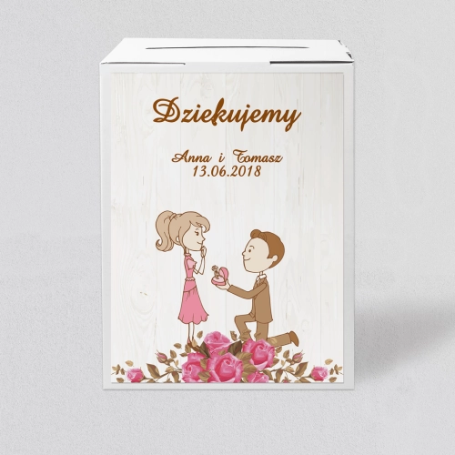 Pudełko na koperty i pieniądze Naturalna Miłość Motyw 15