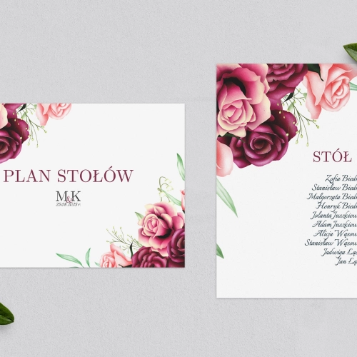 Plan Stołów - Karteczka Fabello Motyw 3