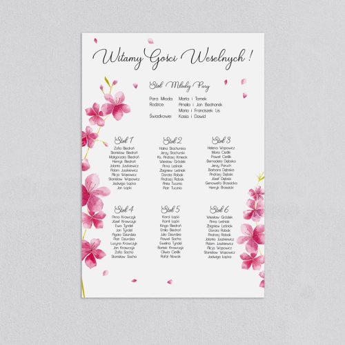 Plan stołów weselnych Biały Czas - Motyw 3