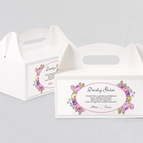 Pudełko na ciasto weselne Radosny Dzień Motyw 1