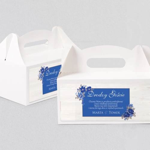 Pudełko na ciasto weselne Biała Stodoła - Motyw 4