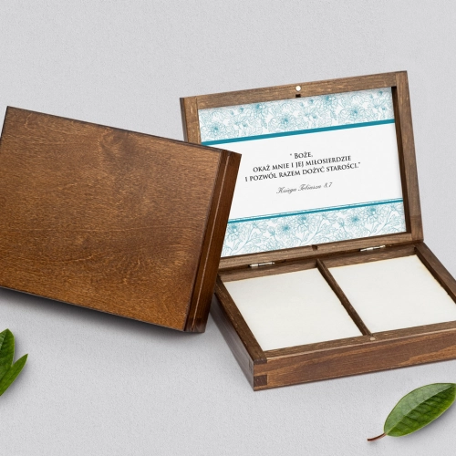 Pudełko na obrączki prostokątne brązowe - Ornaments Motyw 8