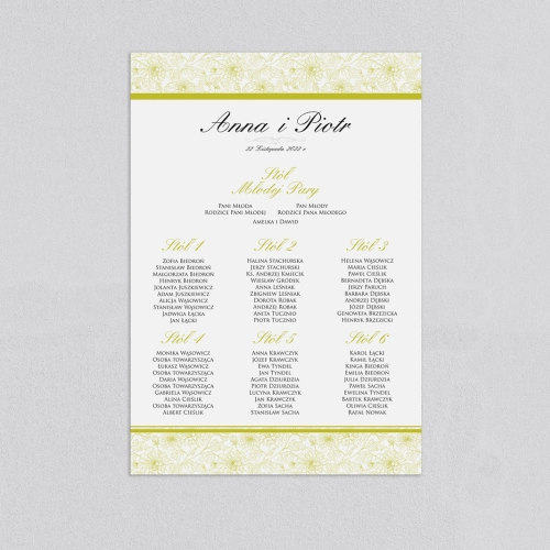 Plan stołów weselnych Ornaments - Motyw 11