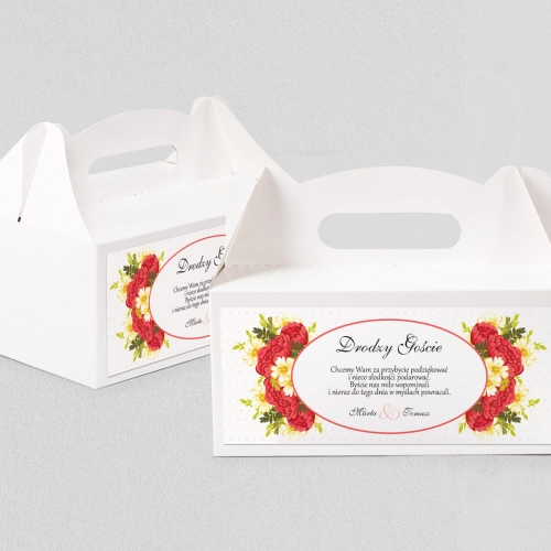 Pudełko na ciasto weselne Radosny Dzień Motyw 4
