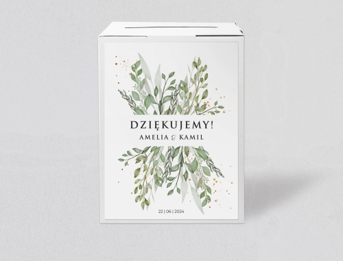 Pudełko na koperty i pieniądze Leaves Motyw 3