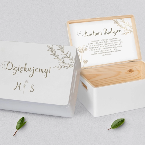 Skrzyneczka dla Rodziców - biała Fiori Motyw 4