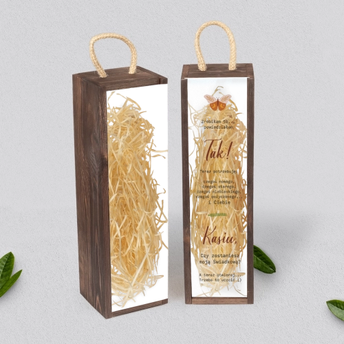 Prośba o Świadkowanie - SNW Akryl brązowa Butterflies - Motyw 1