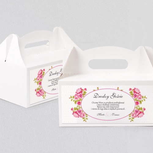 Pudełko na ciasto weselne Radosny Dzień Motyw 2