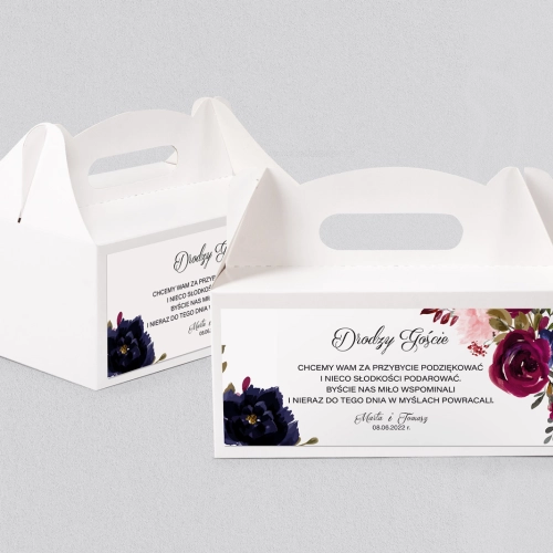 Pudełko na ciasto weselne Charlotte - Motyw 3