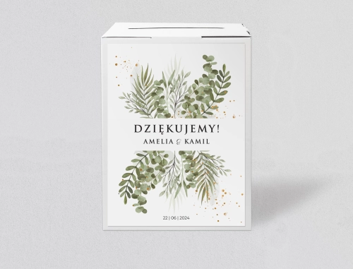 Pudełko na koperty i pieniądze Leaves Motyw 2