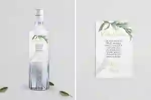 Naklejki na alkohol - Liście Motyw 3