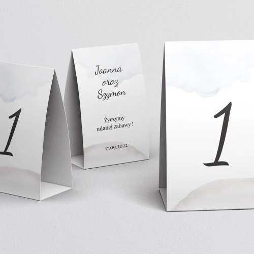 Numerki na stół Watercolor Wedding Motyw 3