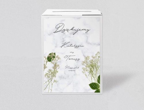 Pudełko na koperty i pieniądze Marble leaf Motyw 3