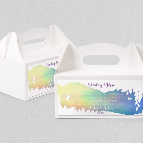 Pudełko na ciasto weselne Stylish Motyw 18