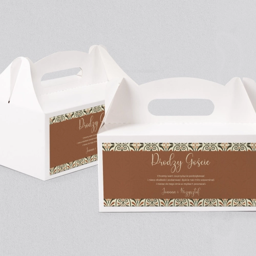 Pudełko na ciasto weselne Vintage - Motyw 3