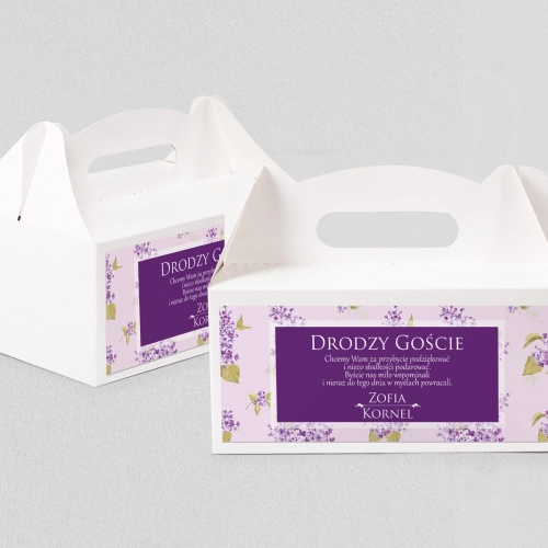 Pudełko na ciasto weselne Kwiatowe Pole Motyw 6